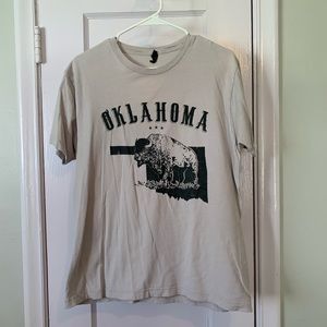Vintage Gray Oklahoma T-shirt with Buffalo